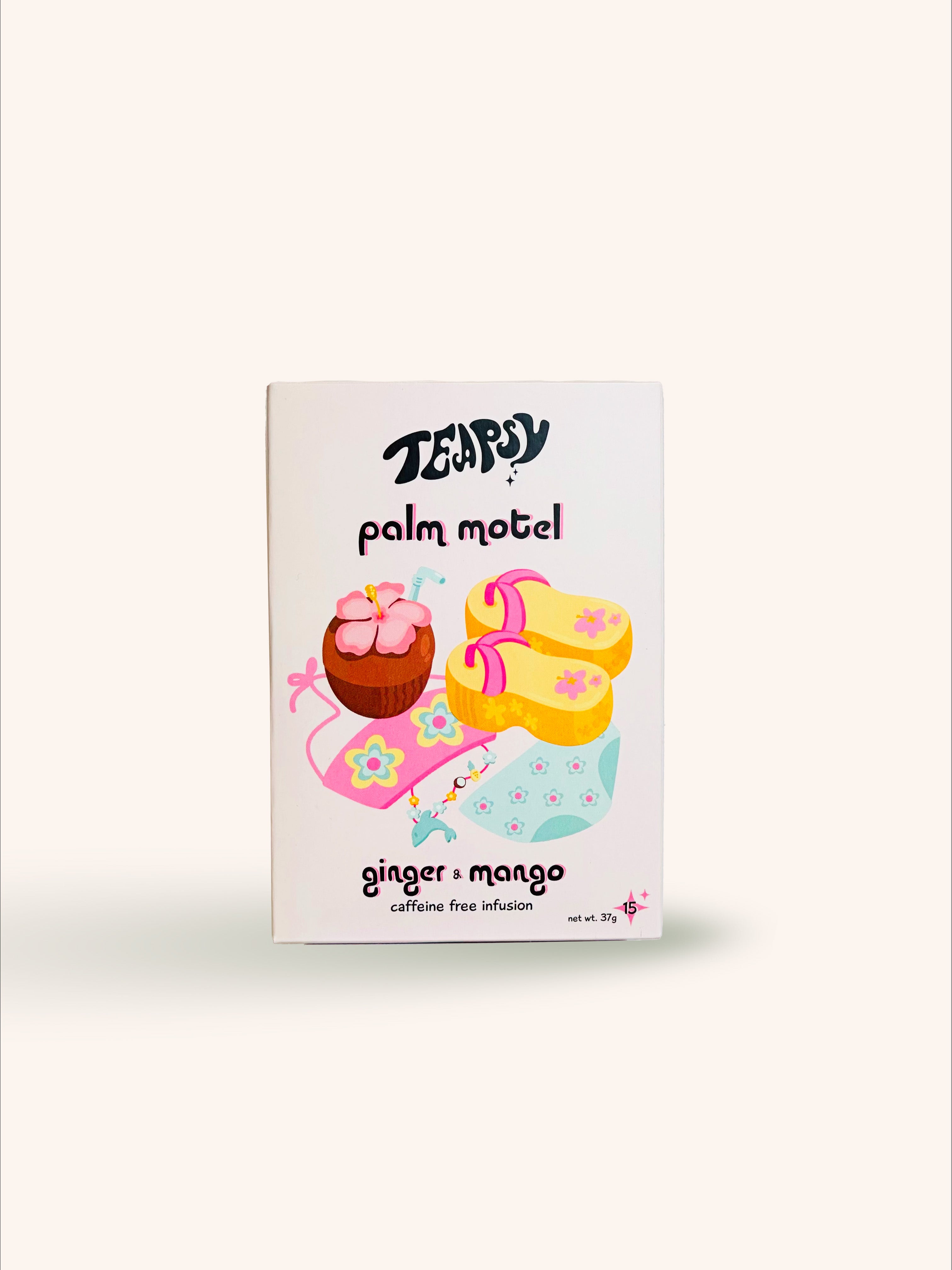 Palm Motel Fruity Herbal Tea | Teapsy | Ginger & Mango, 15 bags