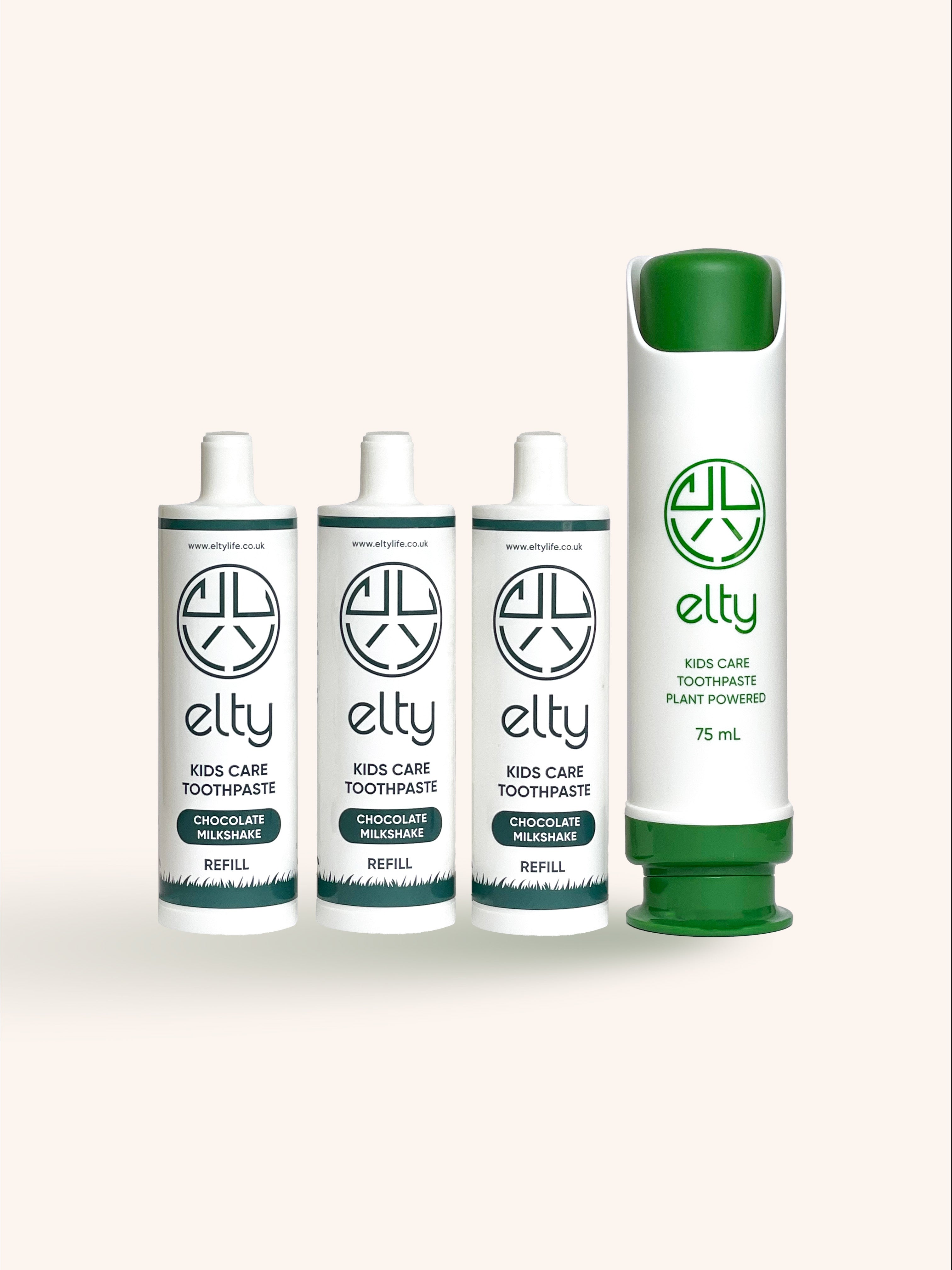 Elty Kids Toothpaste Chocolate Milkshake Starter Pack, 225ml, 2+years