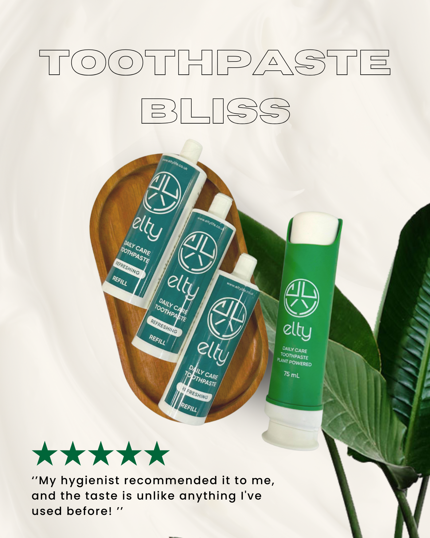 Plant based whitening toothpaste