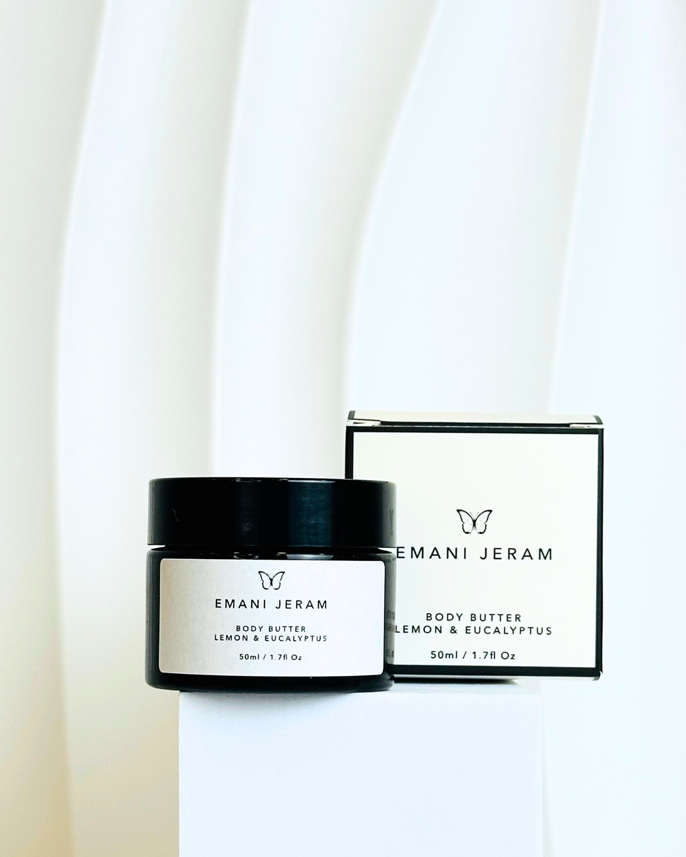 Emani Jeram Lemon & Eucalyptus Whipped Body Butter – 50ml | Brightening & Hydrating