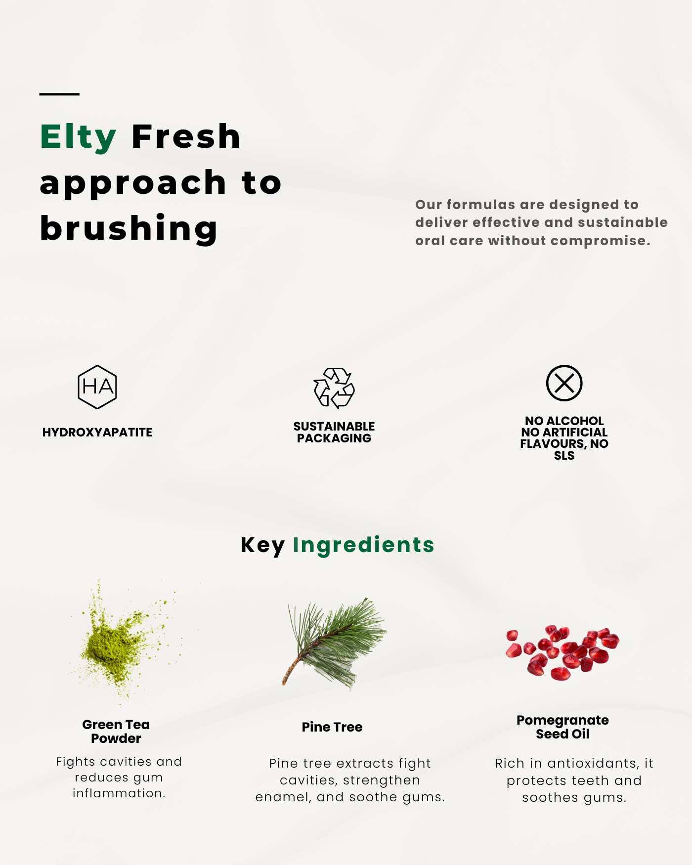 Toothpaste with pomegranate and green tea for sensitive teeth