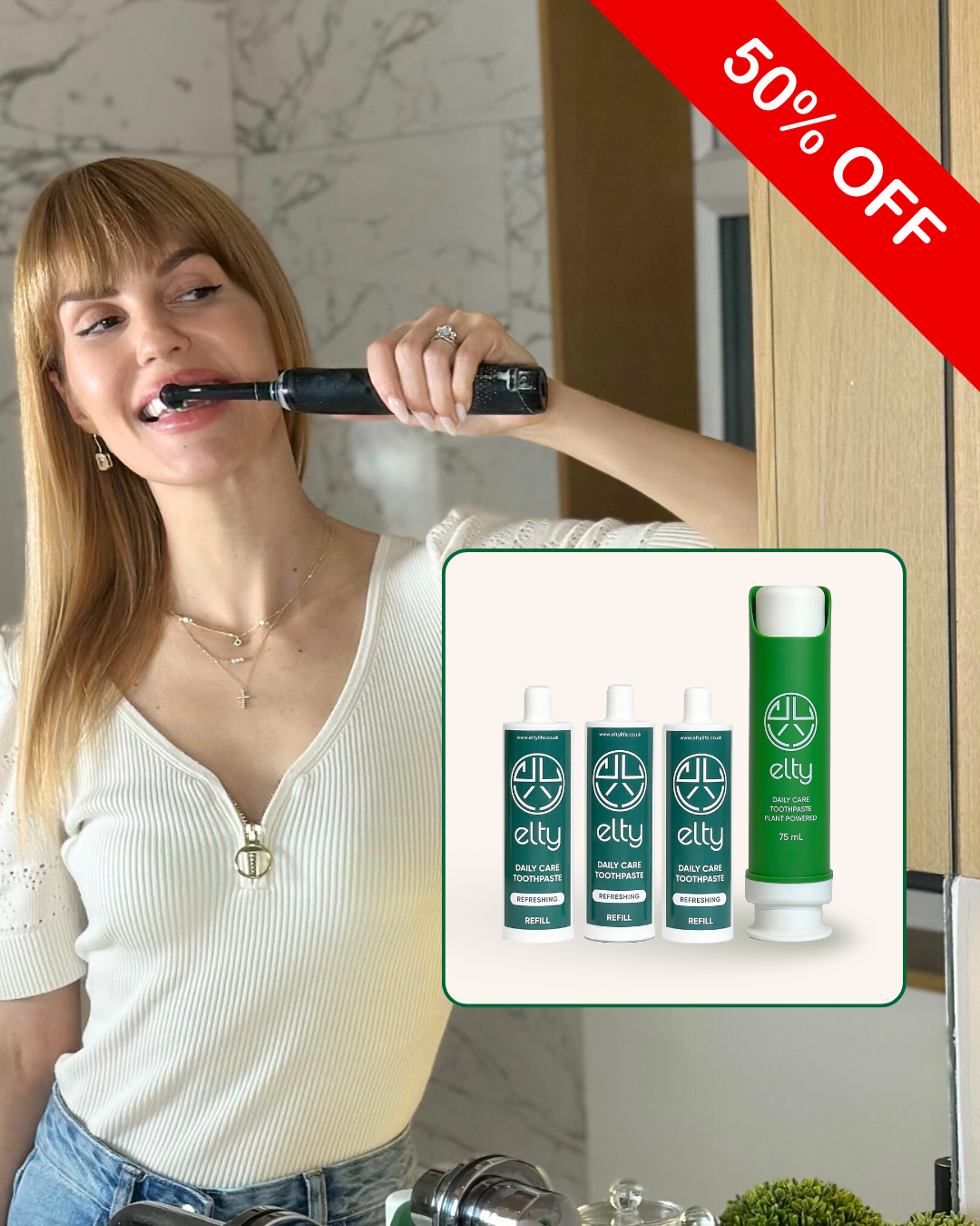 Elty Daily Care Toothpaste Starter Pack, Adults, 225ml+Gift
