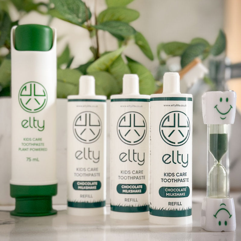 Elty Kids Care Toothpaste Set, Chocolate Milkshake, 2+ years