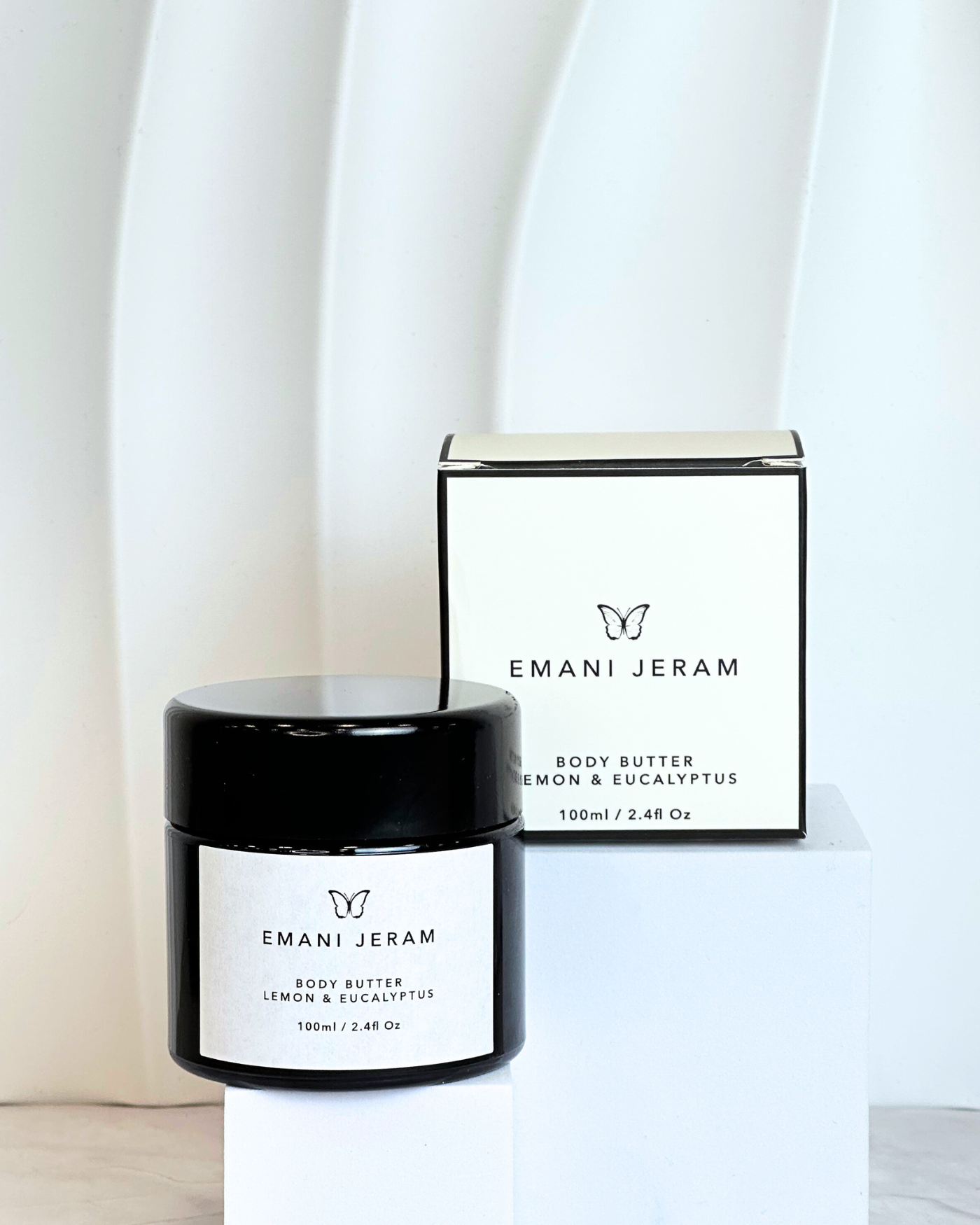 Emani Jeram Lemon & Eucalyptus Whipped Body Butter – 100ml | Brightening & Hydrating