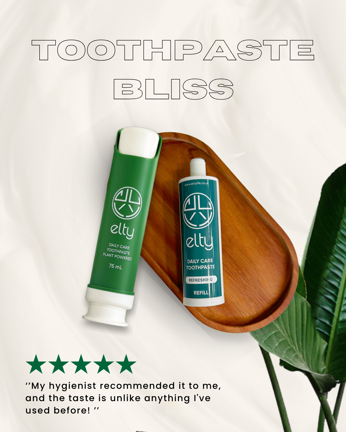Elty Daily Toothpaste Refill Pack, Pine Flavour 225ml +Pump