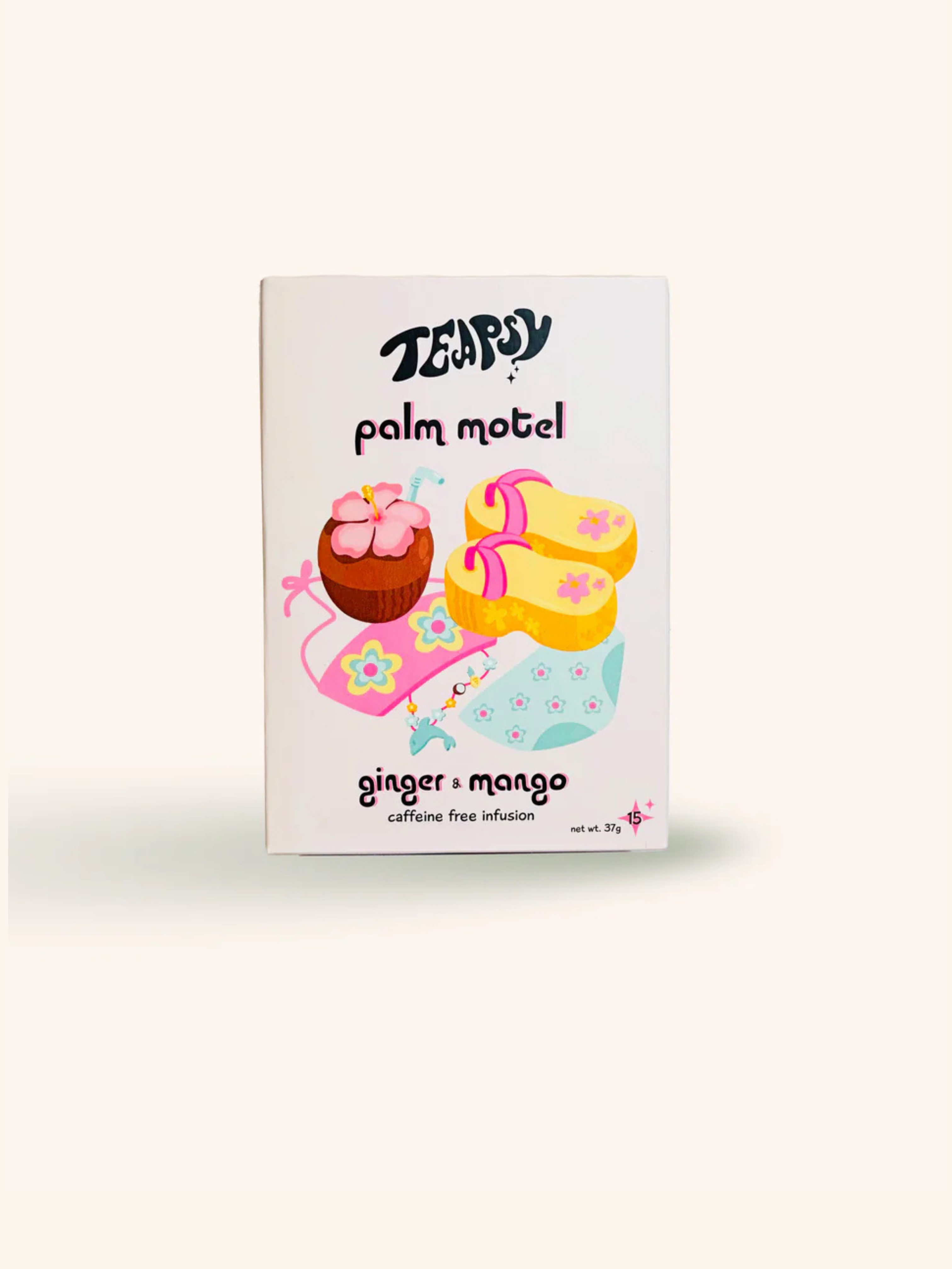 Palm Motel Fruity Herbal Tea | Teapsy | Ginger & Mango, 15 bags