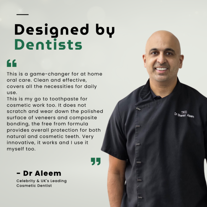 Dr Aleem Elty toothpaste for veneers and composite bonding